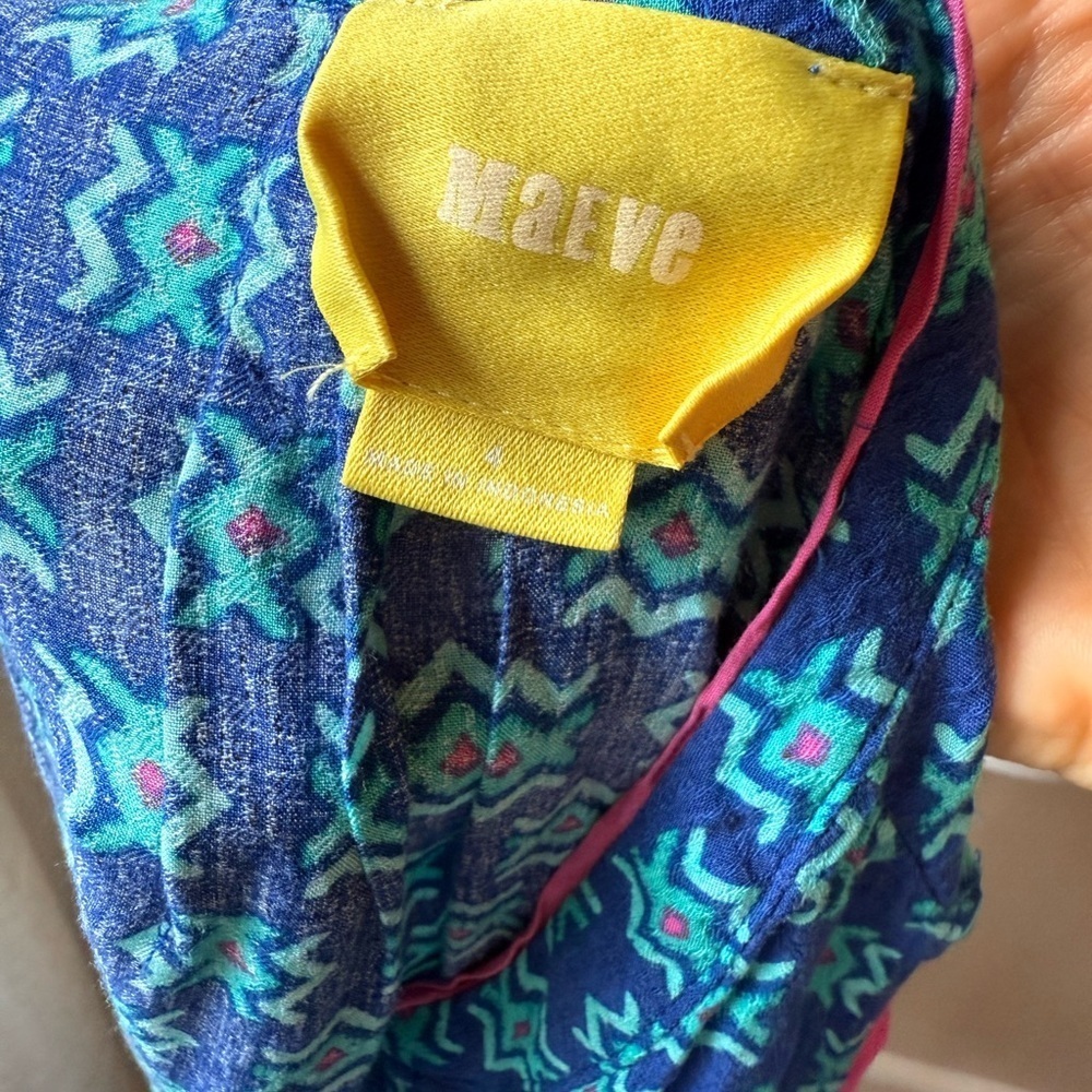 Maeve Blue Button Down Shirt with Mandarin Collar - Picture 4 of 5